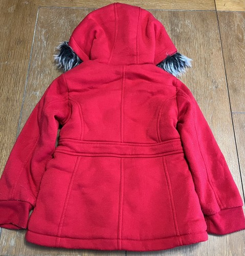 Girls Canyon River Blues Red Black Faux Fur Hood Jacket Size 6x VGC - Picture 2 of 5