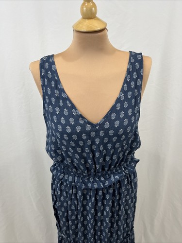 Lucky Brand Maxi Dress Women’s Size Medium Blue Floral Tiered Sun Prairie NWT - Picture 2 of 8
