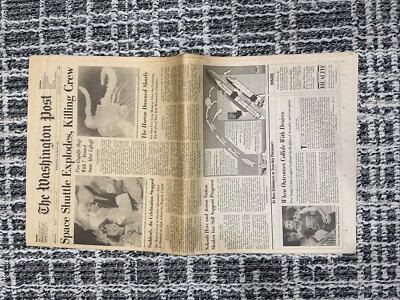 The Washington Post Space Shuttle Explodes, Killing Crew 1986 Complete 