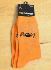 Halloween Socks Ladies Size 9-11 Orange Spider NWT