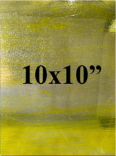 10x10"- Stained Glass Sheet Yellow with Opal Streaky Wissmach