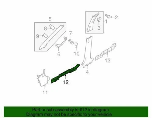 Placa de desgaste lateral para pasajeros genuina Ford Mercury Mariner 2008-2012 8L8Z-7813208-AA Foto 2 de 2