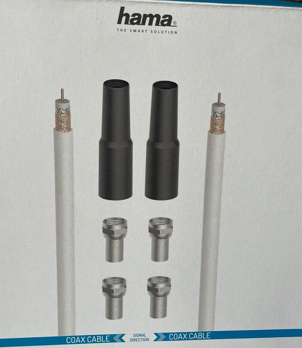 Thumbnail - Hama Antennen-verbindungskabel Sat-anschluss-kit 100db (40m) Neu/ovp