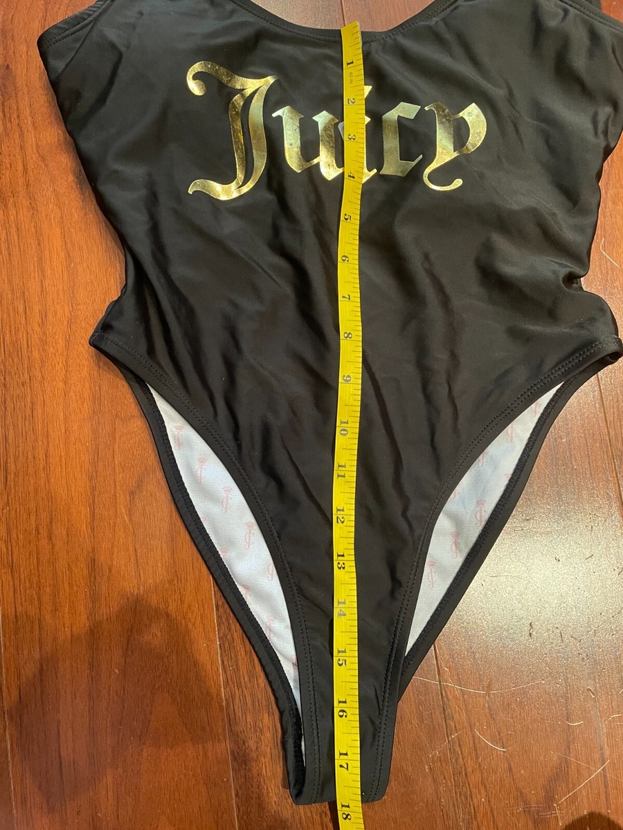 JUICY COUTURE★スプライシングワンピース JC91 Juicy Couture Black XS One Piece Padded High Leg Swimsuit
