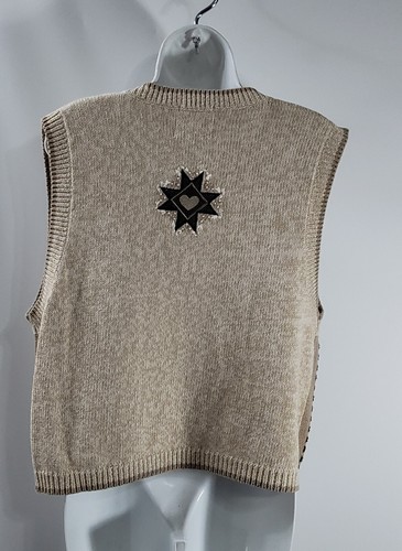 CHRISTOPHER & BANKS HAND EMBROIDERED HEARTS SWEATER VEST SIZE MEDIUM - Picture 3 of 8