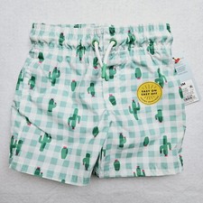 Cat And Jack Boys Swim Trunks Sz 12M Easy On Easy Off Drawstring UPF 50