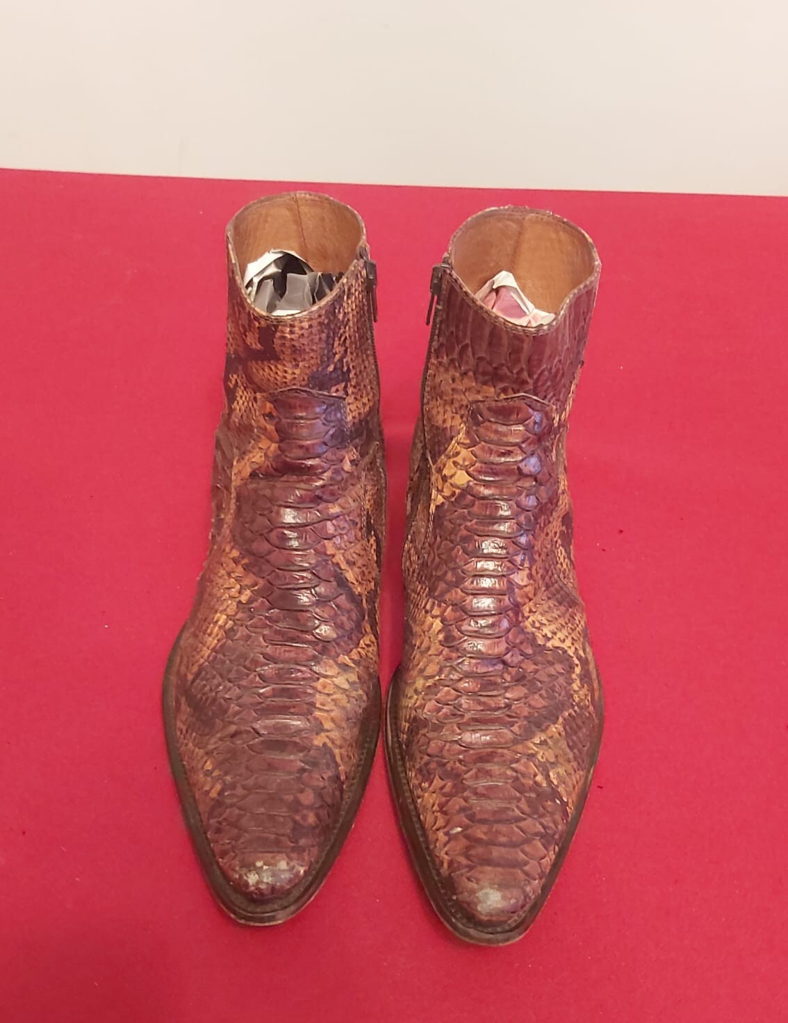 Men's Genuine Python Leather Half Ankle Boots No.… - image 6