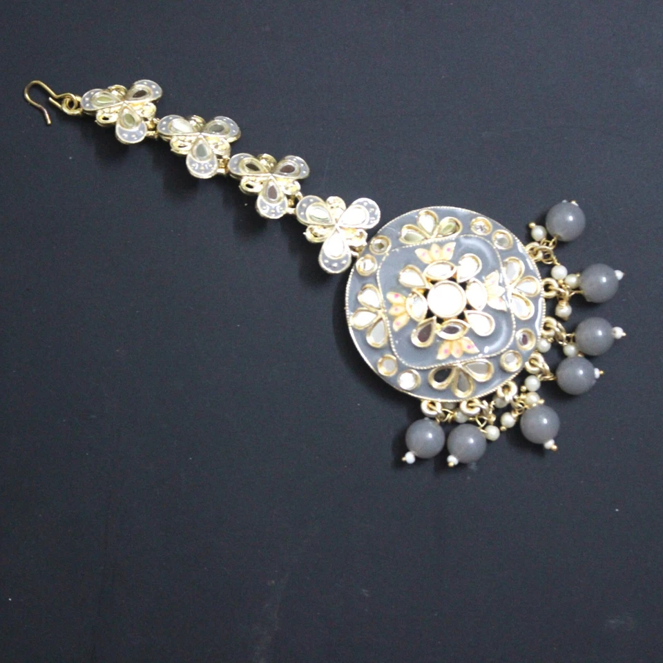 Joyería tradicional india para frente Maang Tikka regalo esmalte regalo joyería de moda Foto 2 de 4