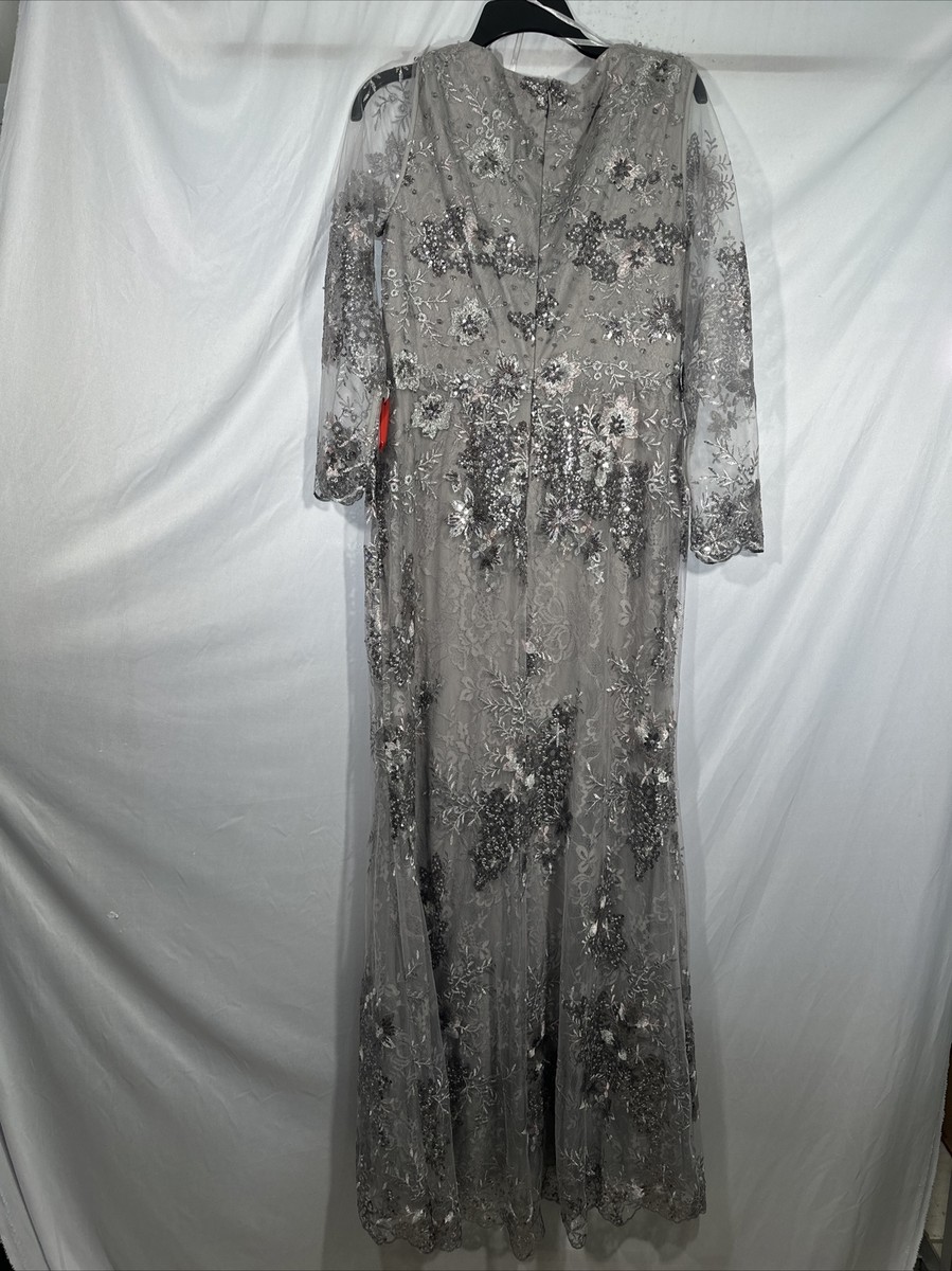 【Mac Duggal】フローラル スパンコール エンベリッシュド NEW $698 Mac Duggal [ 10 ] Embellished V-Neck Illusion Long