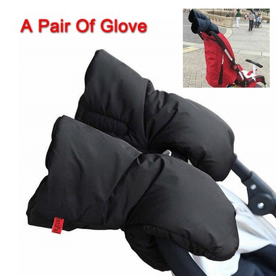 Grau Kinderwagenhandschuhe Winter Warm Push Chair Winddichte Handschuhe Wasserdicht Fleece Kinderwagen Zubeh/ör