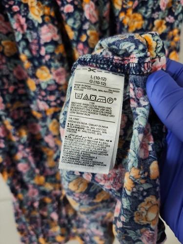 Old Navy Dress Girls L Blu Cami Tank Flare Tier Floral Smock Sleeveless Colorful - Picture 16 of 17