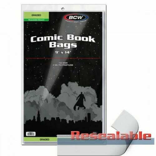 100 - Bolsas resellables de 2 mil BCW para cómics clasificados (CGC, PGX, CBCS) - 9"" x 14""