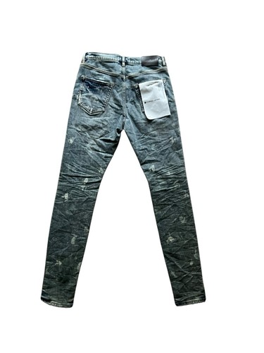 Lila Marken Jeans Herren Slim Fit Skinny Acid Bleach Blau Größe 29/30 - Bild 4 von 6