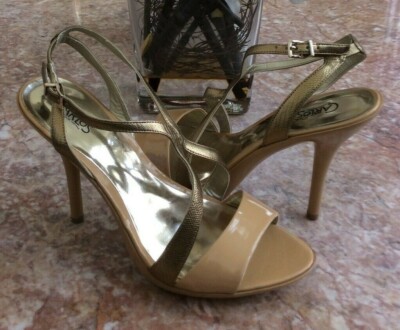 New Carlos Santana Midnight Crisscrossed Strappy Nude Gold - Main Image