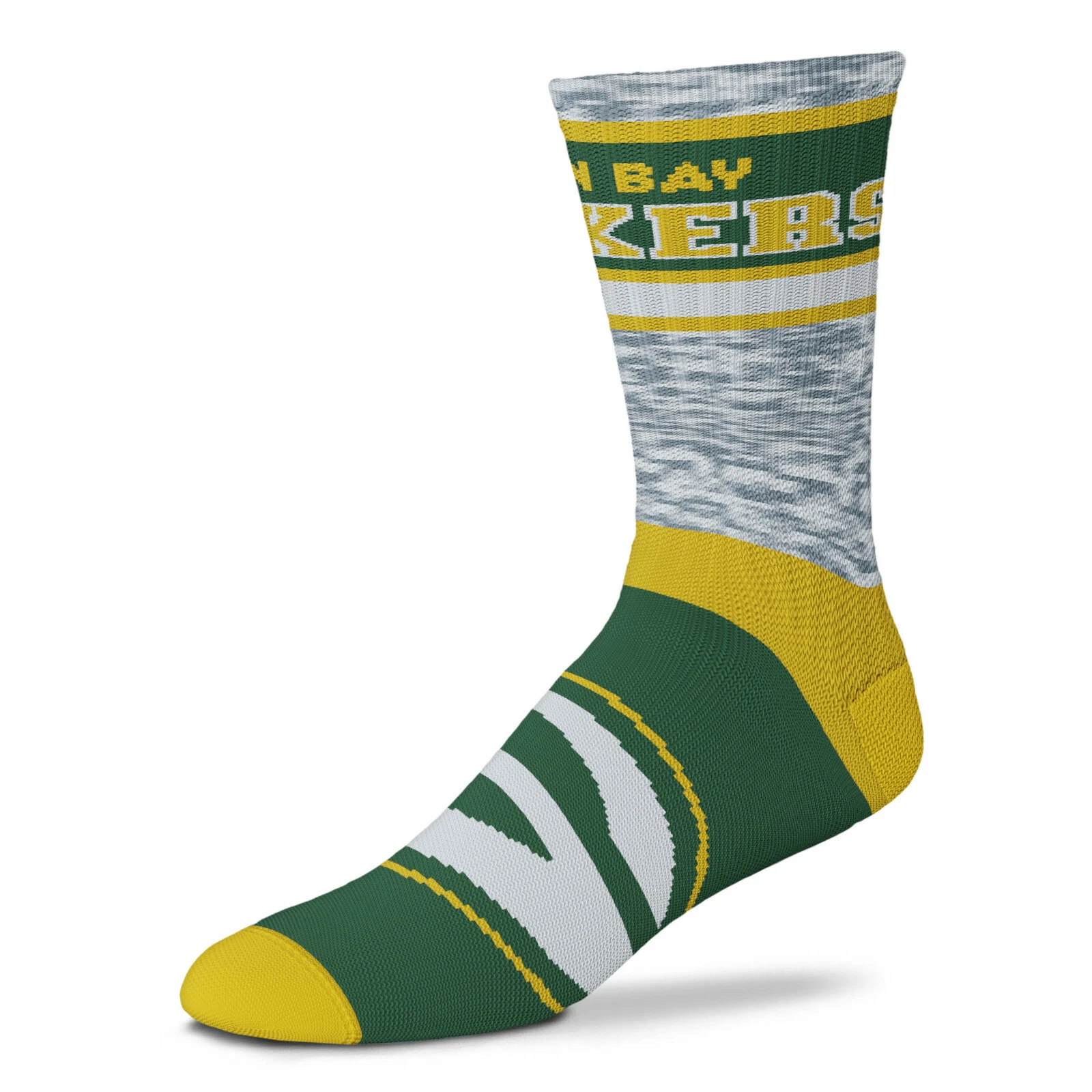NEW Green Bay Packers Double Deuce Gray Knit Crew Socks 2 Sizes Available football