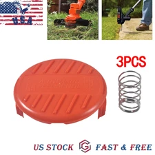 3 pack Replacement Spool Cap and Spring for AFS Trimmer Black&Decker RC-100-P