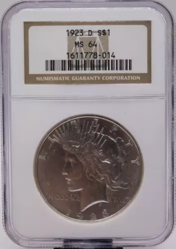 1923-D Peace Dollar NGC  MS64 (033PID)