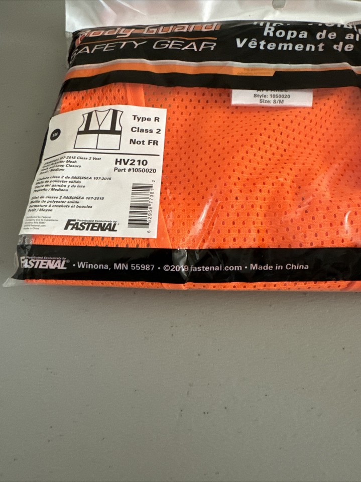 Body Guard Safety Gear Vest High Visibility Mesh New HV210 Size S/M