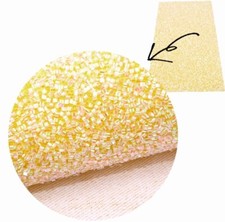 Chunky loop glitter FAUX LEATHER SHEET 8.75 x12" 1073899 Iridescent Yellow