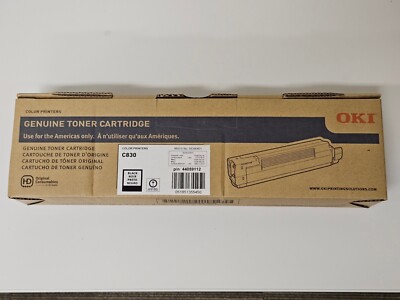 Genuine Oki 44059112 Black Toner Cartridge for Oki C830 color laser printers new