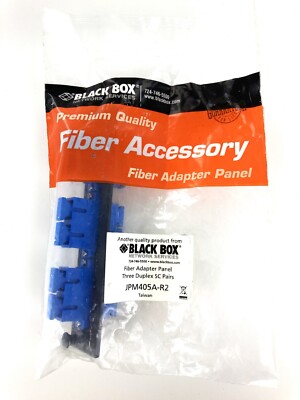 Black Box JPM405A-R2 Fiber Adapter Panel, 3 Duplex SC Pairs, New!