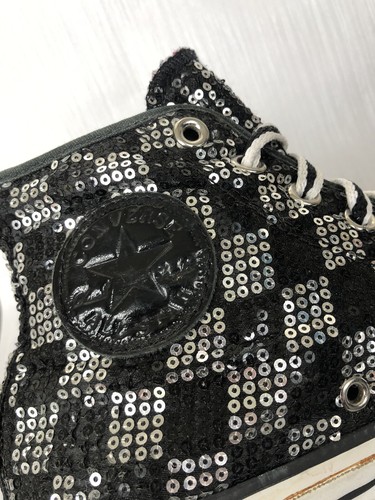 Converse Shoes Size Uk 7 Black Shiny For Woman - Picture 11 of 12