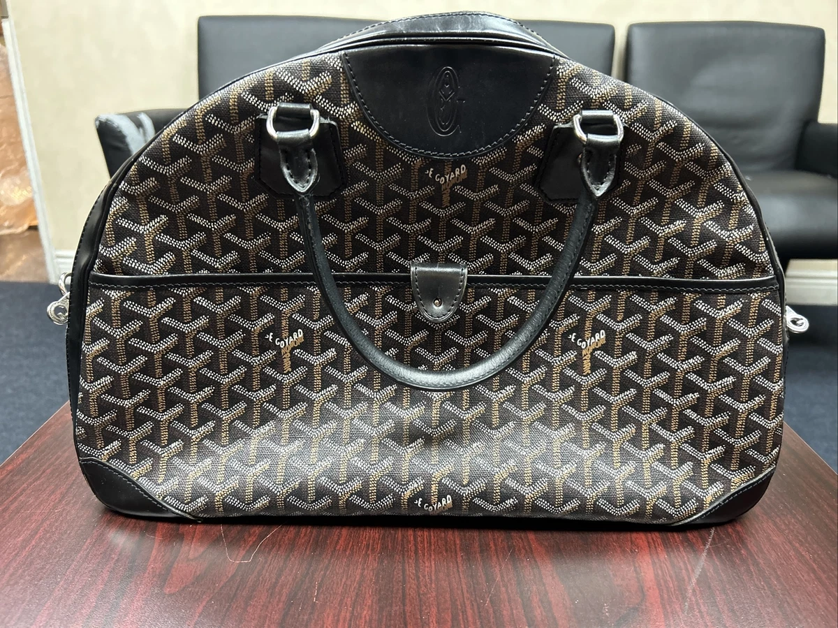 Goyard Saint Jeanne GM Black Canvas Leather Satchel Handbag