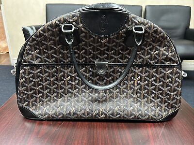 Goyard Saint Jeanne GM Black Canvas Leather Satchel Handbag Goyard Saint Jeanne GM Black Canvas Leather Satchel Handbag