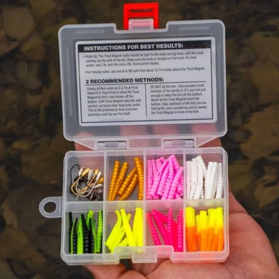 Leland Lures Trout Magnet Neon Softbait Kit 85 Piece