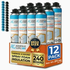 Adhesive Guru Heat Insulation Spray Foam (12x32.8 oz / 240 Board ft), Spray Foam