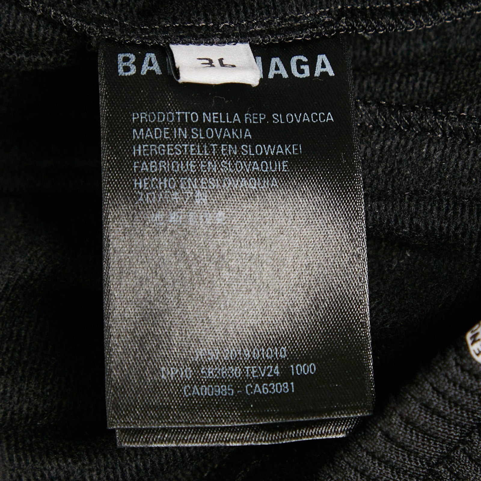 Balenciaga Black Synthetic Logo Stripe Detail Track Pants S thumbnail 6