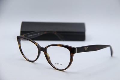NEW PRADA VPR 01U 2AU-1O1 HAVANA AUTHENTIC FRAMES EYEGLASSES W/CASE 52-17 K2