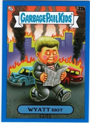 Topps 2025 GPK Garbage Pail Kids GREEN DAY 22b WYATT RIOT Blue Insert Card 43/99