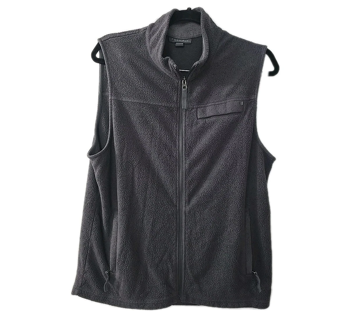 Free Fly Fleece Vest Size Large Gray Full Zip Jacket Fishing Hiking Outdoors