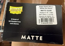 Dragon Shield Matte Clear 10 PACK DISPLAY BOX Standard Size Sleeves 100ct