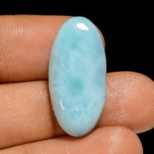 100 Natural Larimar Oval Shape Cabochon Loose Gemstone 17.5 Ct 25X12X5mm A-7620