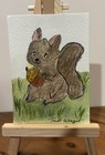 ACEO Original  'The Acorn Guardian' Watercolor painting signed Tricia0559 — photo 1