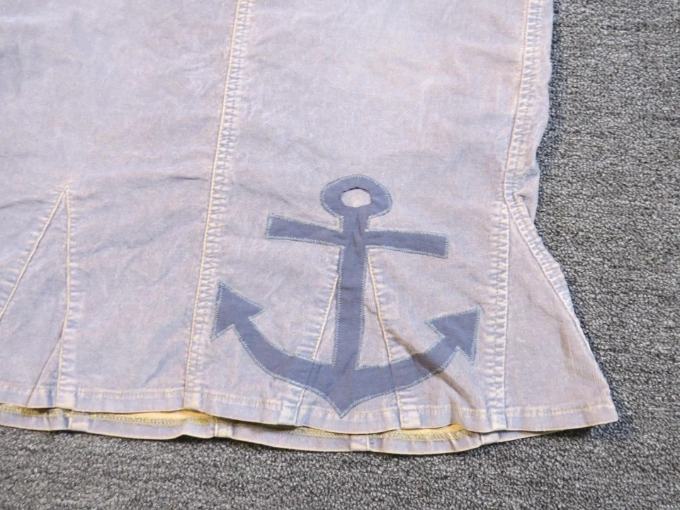 Falda Guess Jeans Mujer 31 Azul Ancla Náutica Elastizada Acampanada Algodón Spandex Foto 4 de 4