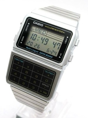 CASIO DATA BANK DBC-611 Silber Uhr aus Japan