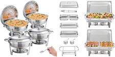 Stainless Steel Chafing Dish Buffet Set, 6 Qt 4 Pack 8 Qt 2 Pack with Full H