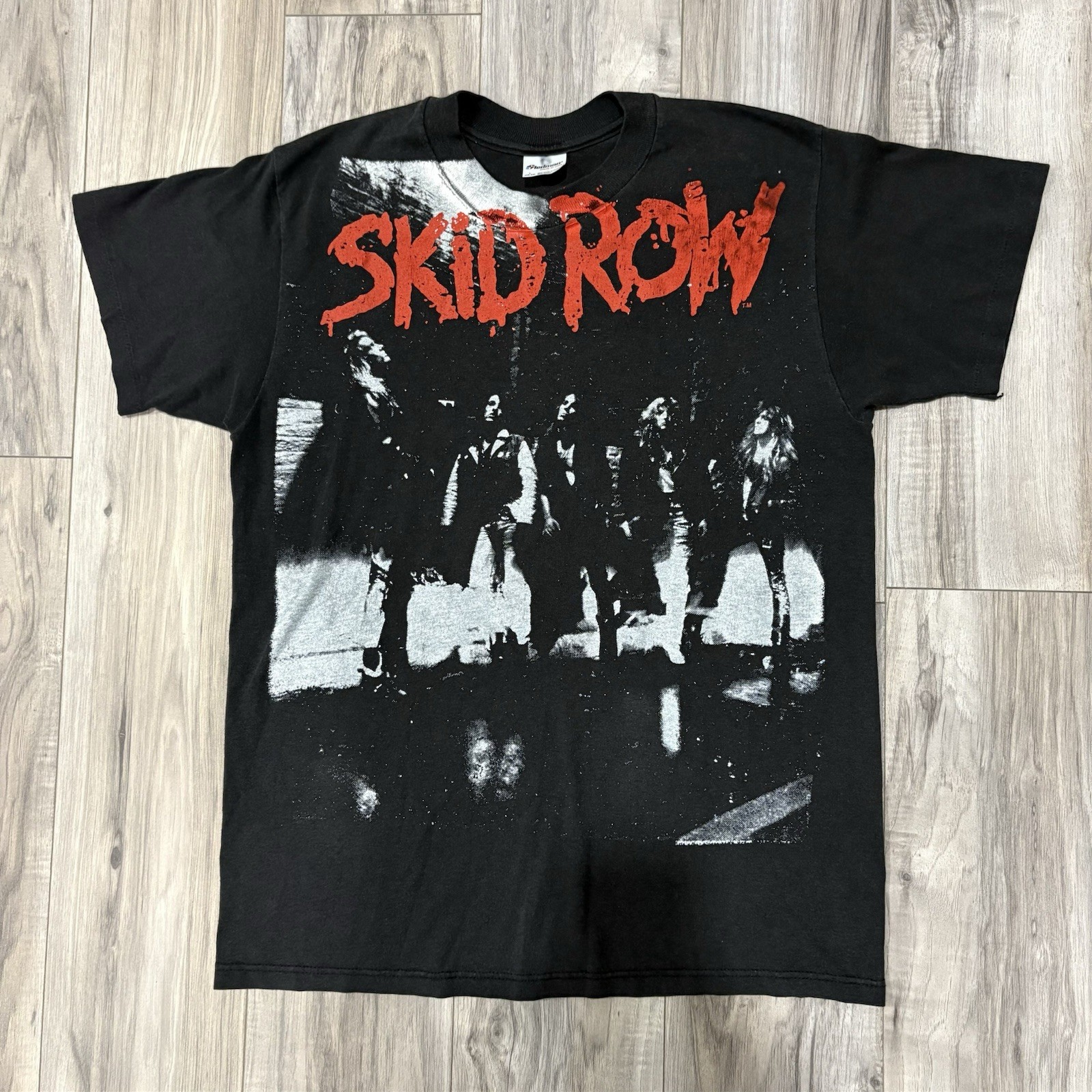 FILA Camicia Stedman uomo media nera Skid Row Makin A Mess Of The US 1989 vintage anni 80
