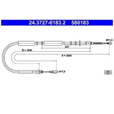 Handbremsseil hinten rechts für Audi A4 B6 8E2 8E5 8H7 B7 8EC 8ED 8HE id28470