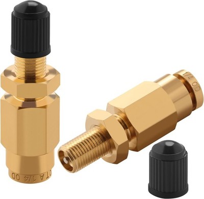 Cheemuii 1/4'' Inflation Schrader Valve with Push to Connect for 1/4'' OD Air Line