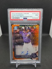 2022 Bowman Chrome Juan Guerrero Orange Shimmer Refractor Auto /25 Psa9