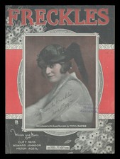 FRECKLES Hess/Johnson/Ager 1919 NORA BAYES Small Folio Vintage Sheet Music