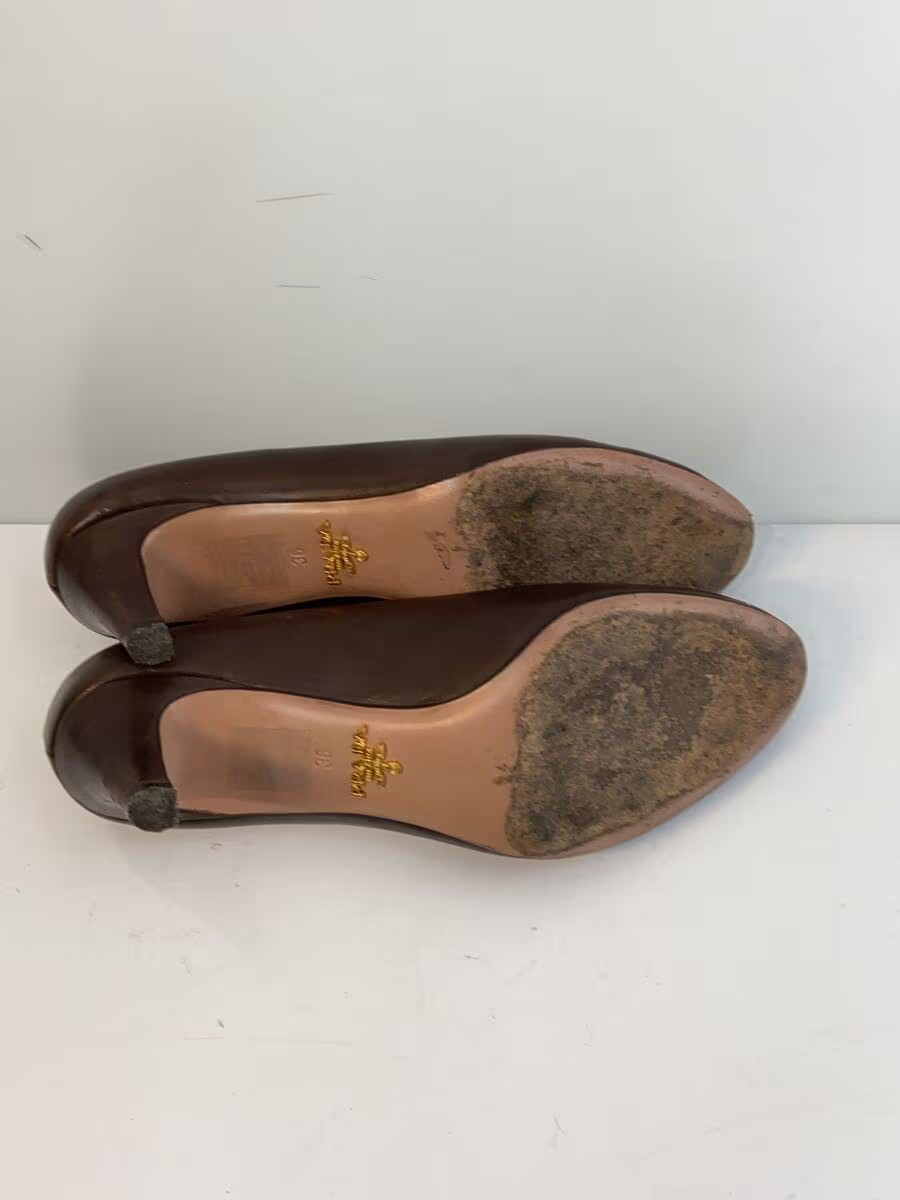 Prada Pumps 36 Brw Leather Used Condition Jle97 thumbnail 4