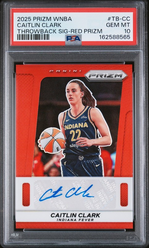 2025 PANINI PRIZM WNBA THROWBACK SIGNATURES CAITLIN CLARK 16/99 PSA 10 AUTO
