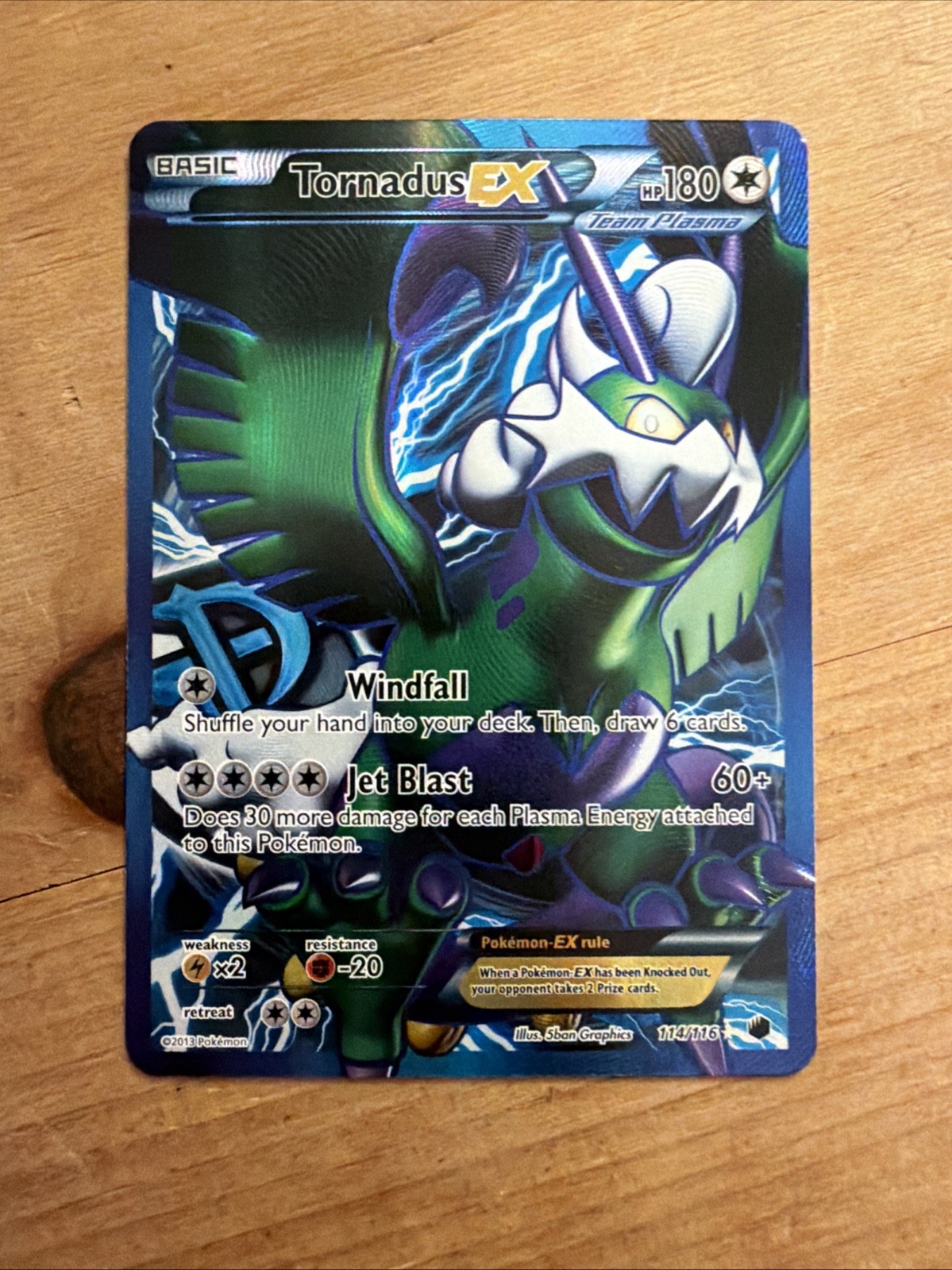 Tornadus EX (Team Plasma) (114 Full Art) 114/116 Plasma Freeze Holo NM - CLEAN!!
