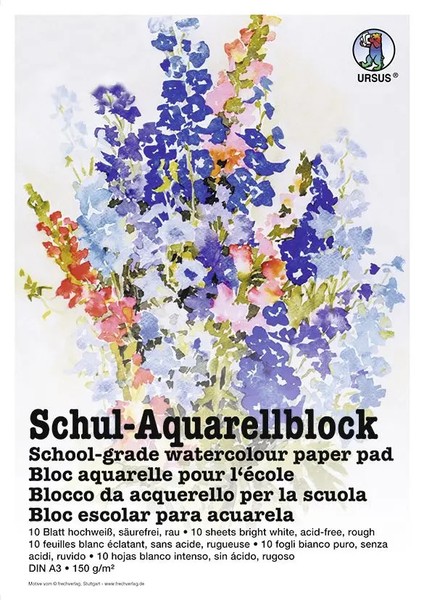 Ursus Zeichen Und KüNstlerbedarf Schul-Aquarellblock 150 G/M², Din A3, 10...-image