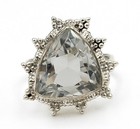 4CT Natural White Topaz 925 Solid Sterling Silver Ring Sz 7.5 @20-9 — photo 1